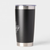 Modern Elegant Monogram Naam Zwart Grijs Script Geïsoleerde Drinkbeker (Links)