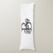 Modern Elegant Monogram Naam Zwart Grijs Script Lichaamskussen (Voorkant Verticaal)