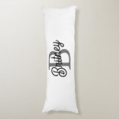 Modern Elegant Monogram Naam Zwart Grijs Script Lichaamskussen (Voorkant Verticaal)