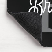 Modern Elegant Monogram Naam Zwart Grijs Script Muismat (Hoek)