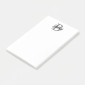 Modern Elegant Monogram Naam Zwart Grijs Script Post-it® Notes (Schuin)