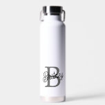Modern Elegant Monogram Naam Zwart Grijs Script Waterfles<br><div class="desc">De Modern Elegant Monogram Name Black Grey Script Water Bottle is een chique en praktische accessoire om gehydrateerd te blijven in stijl. Met een strak zwart en grijs ontwerp is deze waterfles gepersonaliseerd met een elegant monogram en naam in een verfijnd lettertype. Het combineert een verfijnde uitstraling met functionaliteit, zodat...</div>