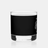 Modern Elegant Monogram Naam Zwart Grijs Script Whisky Glas (Rechts)