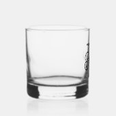 Modern Elegant Monogram Naam Zwart Grijs Script Whisky Glas (Rechts)
