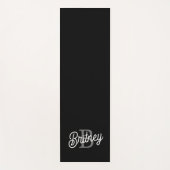 Modern Elegant Monogram Naam Zwart Grijs Script Yogamat (Voorkant)