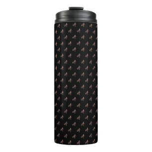 Modern elegant monogram patroon thermosbeker