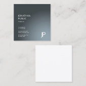 Modern Elegant Monogram Plain Trendy Design Luxury Vierkante Visitekaartje (Voorkant / Achterkant)