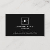 Modern Elegant Monogram Professional Black White Visitekaartje (Achterkant)