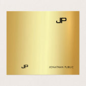 Modern Elegant Monogram Professioneel Glamour Goud Visitekaartje (Buitenkant ongevouwen)