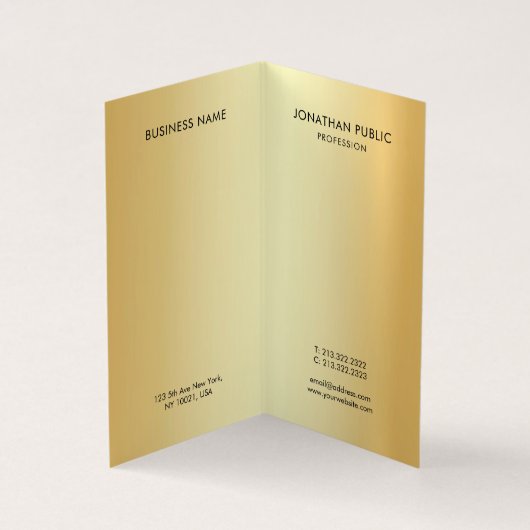Modern Elegant Monogram Professioneel Glamour Goud Visitekaartje (Binnen)