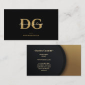 Modern Elegant Monogram Professioneel Goud Visitekaartje (Voorkant / Achterkant)