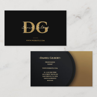 Modern Elegant Monogram Professioneel Goud Visitekaartje