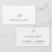 Modern Elegant Monogram Professioneel Minimalist Visitekaartje (Voorkant / Achterkant)