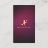 Modern Elegant Monogram Professionele Wijnkleur Visitekaartje (Voorkant)