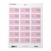  modern Elegant Monogram Roze Retouradres Etiket (Full Sheet)