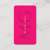 Modern Elegant Monogram Roze Visitekaartje (Voorkant)