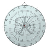 Modern Elegant Monogram Script Aqua Blue Dartbord (Voorkant)