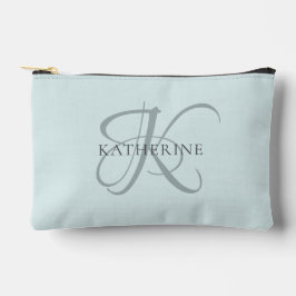 Modern Elegant Monogram Script Aqua Blue Etui