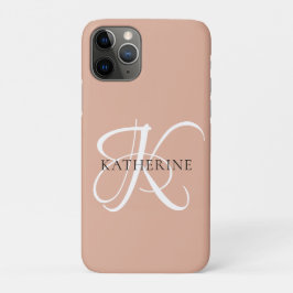 Modern Elegant Monogram Script Blush Roze Case-Mate iPhone Case