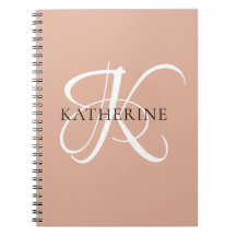 Modern Elegant Monogram Script Blush Roze