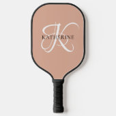 Modern Elegant Monogram Script Blush Roze Pickleball Paddle (Voorkant)