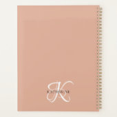 Modern Elegant Monogram Script Blush Roze Planner (Achterkant)