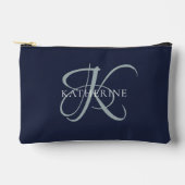 Modern Elegant Monogram Script Navy Blauw Etui (Voorkant)