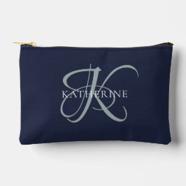Modern Elegant Monogram Script Navy Blauw Etui