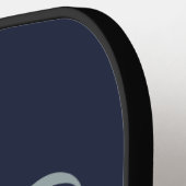 Modern Elegant Monogram Script Navy Blauw Pickleball Paddle (Links Detail)