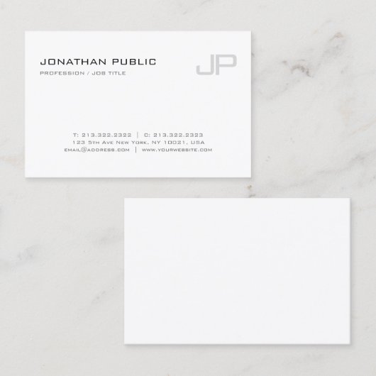 Modern Elegant Monogram Sjabloon Design Trendy Visitekaartje (Voorkant / Achterkant)