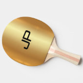 Modern Elegant Monogram Sjabloon Glamour Gold Tafeltennisbatje (Zijkant)
