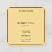 Modern Elegant Monogram Sjabloon Luxe Glamour Gold Vierkante Visitekaartje (Achterkant)