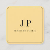 Modern Elegant Monogram Sjabloon Luxe Glamour Gold Vierkante Visitekaartje (Voorkant)