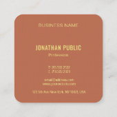 Modern Elegant Monogram Sjabloon Luxe Plein Vierkante Visitekaartje (Achterkant)