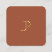 Modern Elegant Monogram Sjabloon Luxe Plein Vierkante Visitekaartje (Voorkant)