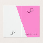 Modern Elegant Monogram Sjabloon Paarse Roze Visitekaartje (Buitenkant ongevouwen)