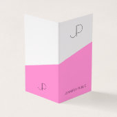 Modern Elegant Monogram Sjabloon Paarse Roze Visitekaartje (Buitenkant)