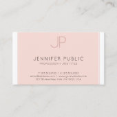 Modern Elegant Monogram Trendy Blush Pink Luxury Visitekaartje (Voorkant)