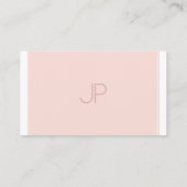 Modern Elegant Monogram Trendy Blush Pink Luxury Visitekaartje (Achterkant)