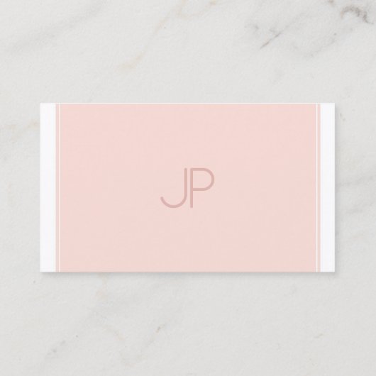 Modern Elegant Monogram Trendy Blush Pink Luxury Visitekaartje (Achterkant)