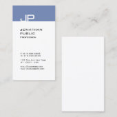 Modern elegant monogram, Trendy Simple Design Plai Visitekaartje (Voorkant / Achterkant)