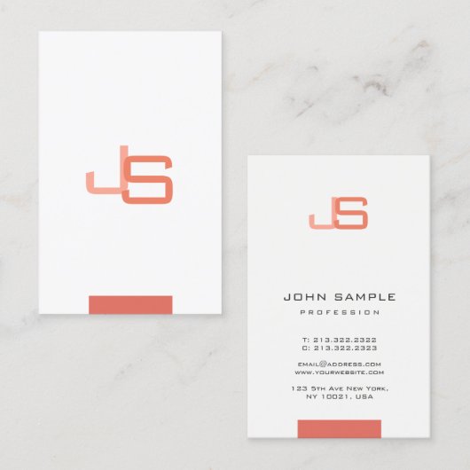Modern Elegant Monogram Trendy Sjabloon Visitekaartje (Voorkant / Achterkant)