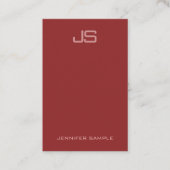  modern elegant monogram verticaal visitekaartje (Voorkant)