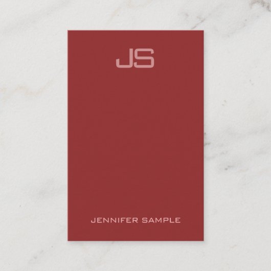  modern elegant monogram verticaal visitekaartje (Voorkant)