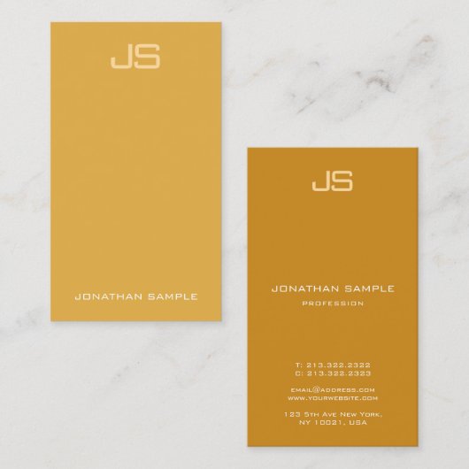 Modern Elegant Monogram Verticale Sjabloon Trendy Visitekaartje (Voorkant / Achterkant)