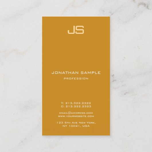 Modern Elegant Monogram Verticale Sjabloon Trendy Visitekaartje (Achterkant)