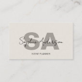 Modern Elegant Monogram Visitekaartje (Voorkant)