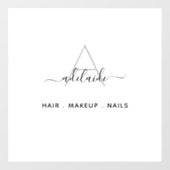 Modern Elegant Monogram White Hair Salon Decal (Vel)