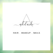 Modern Elegant Monogram White Hair Salon Decal (Vel 3)