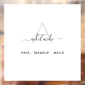 Modern Elegant Monogram White Hair Salon Decal (Vel 2)